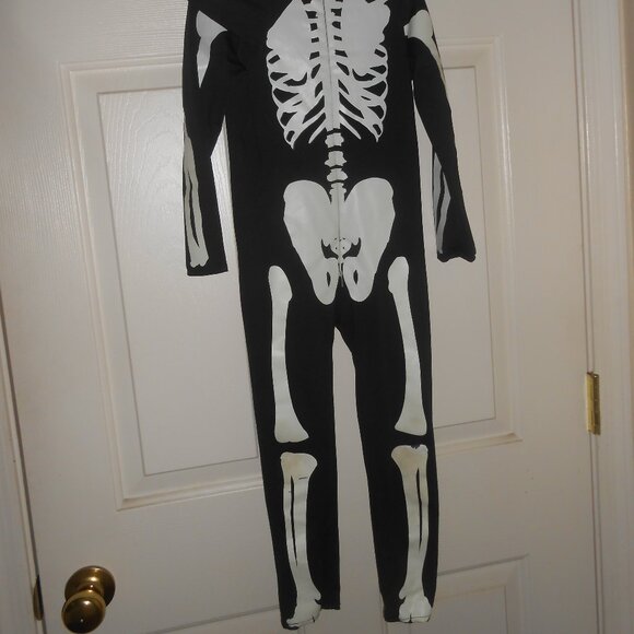 KIDS SIZE S 4/5 SKELETON HALLOWEEN COSTUME 2 PCS HOODIE & ZIPUP ONESIE 🎃 UNISEX - Picture 6 of 9